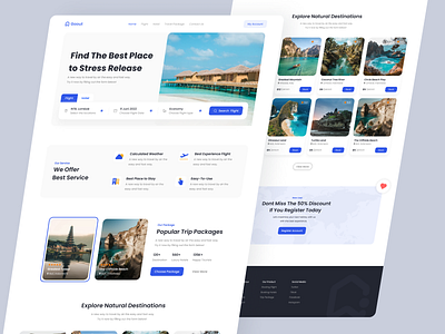 Goout - Travel Landing Page design hotel landing page plane travel traveling ui vacation webdesign website design