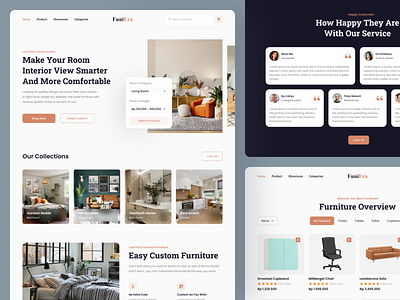 FuniEra - Furniture Marketplace Landing Page design furniture furniture landing page ikea landing page stuff ui ui design ui landing page webdesign