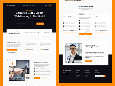 Damoty Speed - Hosting Landing Page Design design domain hosting landing page ui webdesign website