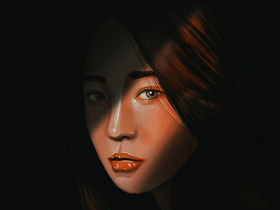 Portrait digital painting illustration portrait procreate shadow
