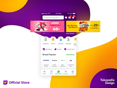 Tokopedia Official Store app branding design e commerce ios mobile mockup tokopedia ui ux
