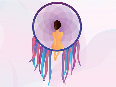 Girl dream catcher illustration