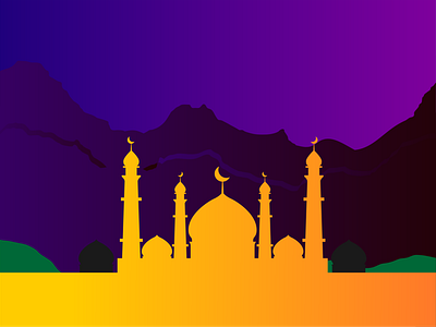 mosque islamic ramadhan backgrounds vector