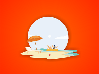 weekend relaxed beach illustration