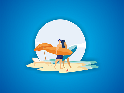 partners beach surfing illustration characterdesign characters design graphic design illustration vector