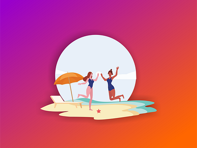 dance beach two woman illustration characterdesign characters design graphic design illustration vector