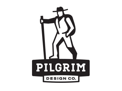 The Pilgrim branding camp climb design hike logo outdoors p play