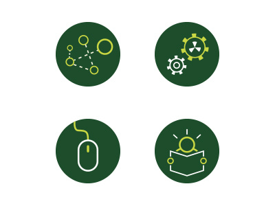 Icons – Colorado State University cogs collaboration colorado green icons idea mouse people production skills think