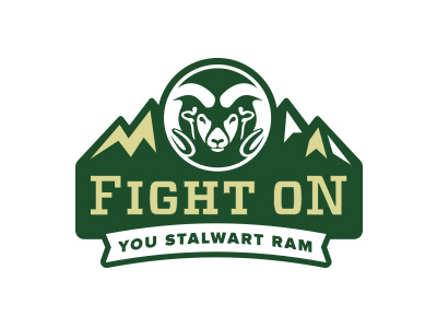 Fight on badge colorado state university csu fight fort collins gold green mountains outdoors pride ram rams