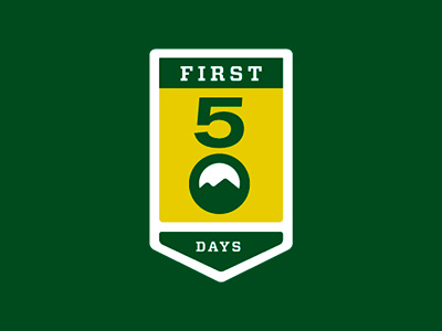 50 Days Program badge colorado state university csu fort collins gold green horsetooth mountains outdoors