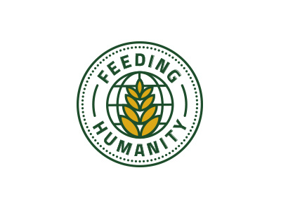 WIP Feeding Humanity badge feed globe grain humanity world