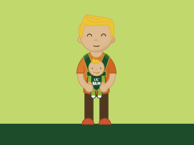 Dad Illustration baby character csu dad illustration man ram