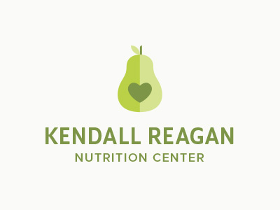 Kendall Reagan Nutrition Center – Logotype care colorado food green heart holistic love nutrition pear