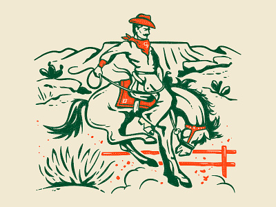 Stadium Sessions – CSU v. Boise St. Poster aggies broncos colorado cowboy desert illustration music poster ranch vintage western