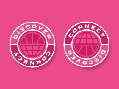 Dribbble Duality - Dribbble Sticker Pack Submission basketball connect discover duality globe magenta pink sticker stickermule