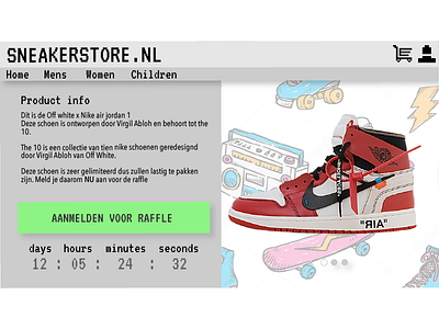 Sneakerstore Raffle Landingspage Daily ui #003