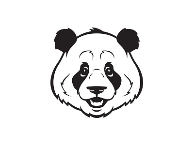 Panda character design face icon illustration logo panda vector