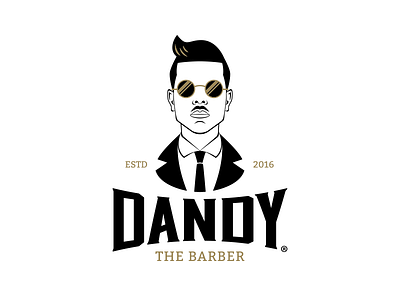 Dandy the Barber logo barber barbershop branding character dandy icon logo logodesign logotype typo typography vector