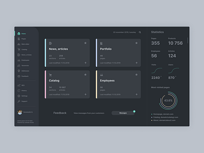 admin panel dashboard dark theme by Masha Latynina on Dribbble