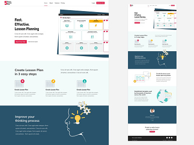 Landing Page - 5 Minute Lesson Plan design flat icon illustration ui vector web website