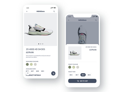 E-commerce add to cart mobile app