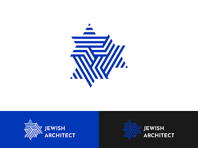 Jewish Architect 3d architect brand david flag identity idolize irakli dolidze israel jewish lines logo mark star symbol visual