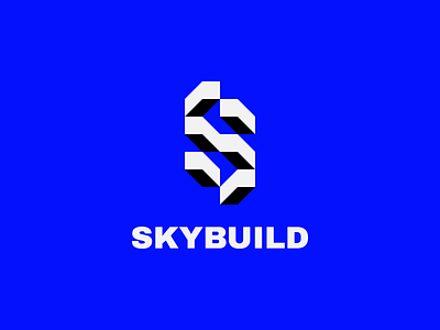 SKYBUILD brand brick build construction house identity idolize irakli dolidze logo mark s sky skybuild symbol visual