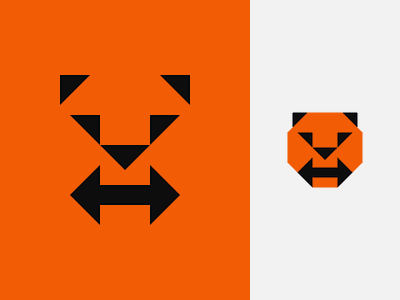 TigArrow animal arrow brand cat face identity idolize irakli dolidze logo mark negative space symbol tiger visual