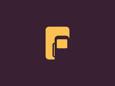 F for Filling station filling fuel fueling full idolize logo logotype mark negative space station symbol