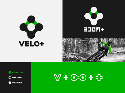 VELO+ bicycle brand identity idolize irakli dolidze logo mark plus symbol v velo