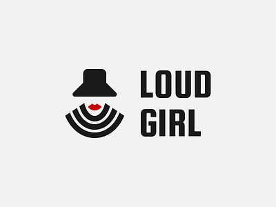 LOUD GIRL brand girl identity idolize irakli dolidze logo loud mark speaker symbol visual woman