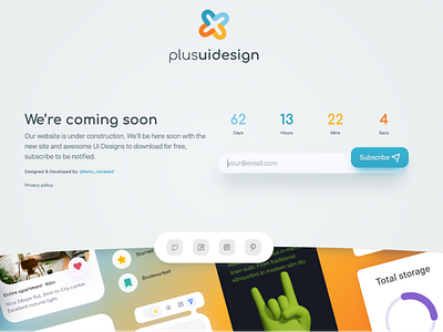 Plus UI Design Home Page