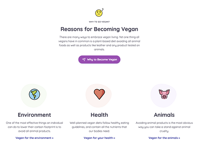 Why to go vegan button design icon illustration landing page svg vector vegan web