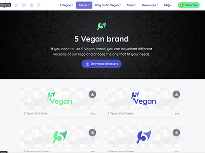 5 Vegan brand page brand brand identity branding logo logo design logo svg web
