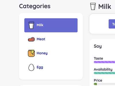 Categories menu vegan swap menu categories css egg honey html icons meat menu milk openmoji tabs vegan swap