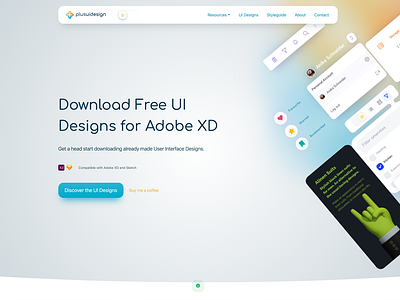Plus UI Design Home Page css design html navbar parallax ui design uidesign web webdesign