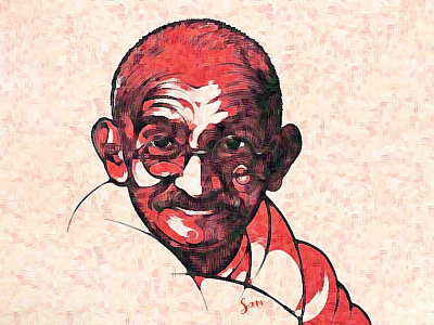 Mahatma Gandhi (Crayons Sketch)