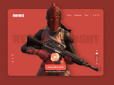 Red Night Landing Page Concept branding costume cyberpunk design fortnite game graphic design illustration landing landing page poster poster design red red night ui uiux vector videogame webdesign
