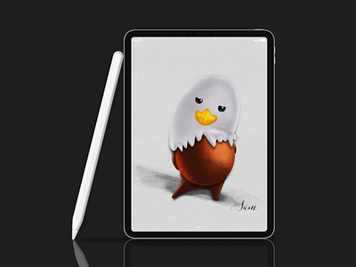 Snow Baby bird drawing illustration ipad ipad pro procreate snow