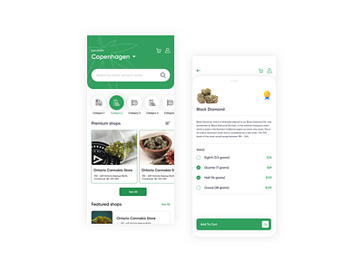 Cannabis Delivery app UI beautiful cannabis delivery delivery app dribbble fresh green india mobile mobile app mobile design mobile ui ui uidesign ux ux ui