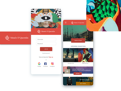 Musee D' Quentin App Screens adobe adobexd appdevelopment design designer graphicdesigner graphics ui uidesign ux web