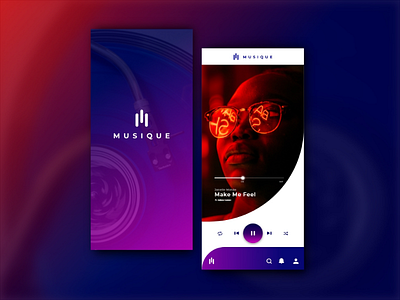 MUSIQUE- music app concept adobexd android app appdevelopment graphicdesign interfacedesign ui uidesig error uidesign ux