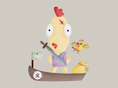 Creature No.4 boat cartoon illustration mission sword