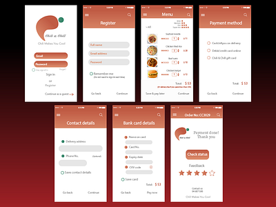 Chili & Chill food delivery App app delivery food spicy ux