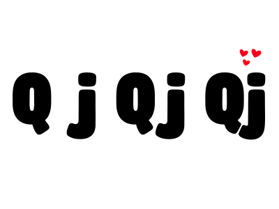 Qj font ligature type