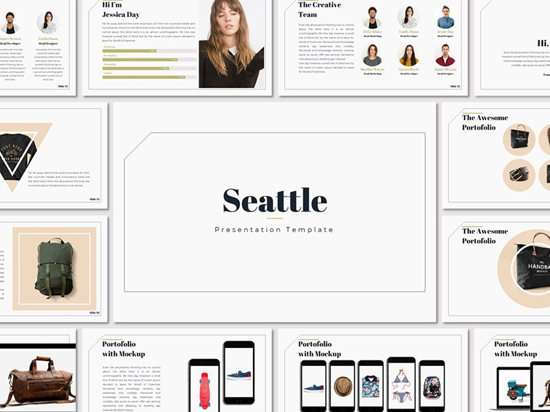 Seattle - Presentation Template free template fashion trending popular world map keynote powerpoint lookbook presentation template creative freebies