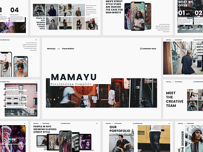 Mamayu - Lookbook Presentation Template chart clean creative fashion freebies keynote lookbook montserrat popular powerpoint presentation template trending