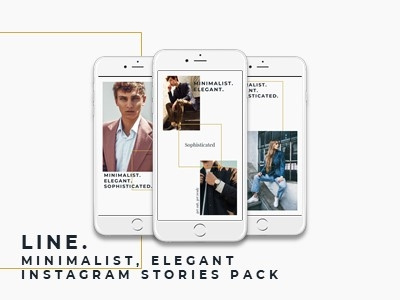 LINE - Instagram Stories Pack clean creative fashion instagram minimal modern powerpoint simple stories