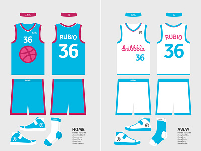 Dribbble Uniform Kit (Freebie) basketball flat flatdesign free freebie illustration jersey template design