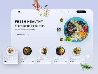 Restaurant Landing Page Design design food healthy food landing page minimal uiux web website
